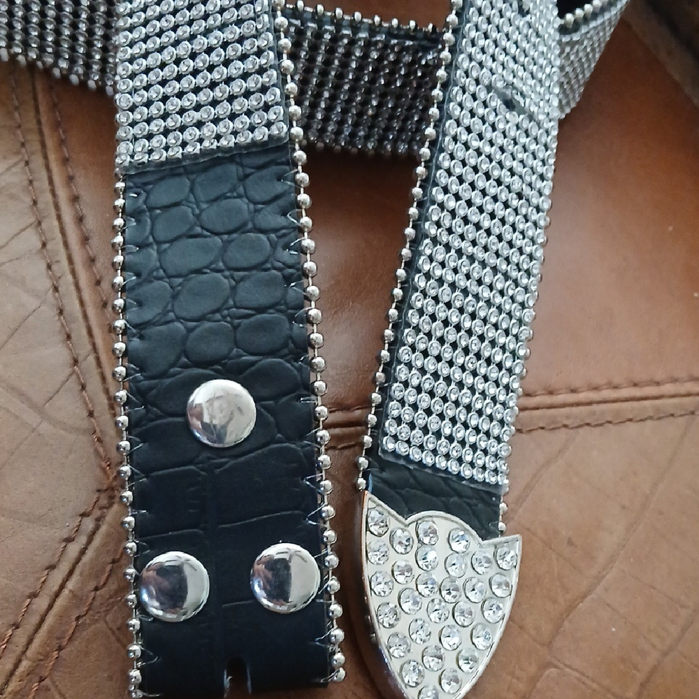 Glamorous Silver Rhinestone Sparkling Women's Bel… - image 8